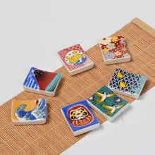 Soporte de cerámica para palillos de estilo japonés, utensilios de cocina, vajilla, cuchara, tenedor, reposapiés, 1 unidad