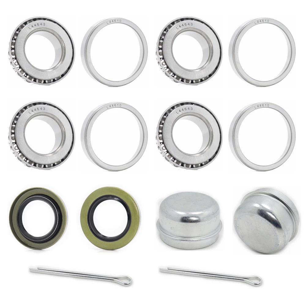 Conjunto de Eixos e Rolamentos para Roda de Reboque Kit de Rolamentos de Eixos de Polegada L44643 L44610 1.000 x 1.980 x 0.580 e com Vedação de 12192tb Cobertura contra Poeira Contrapeso. 2