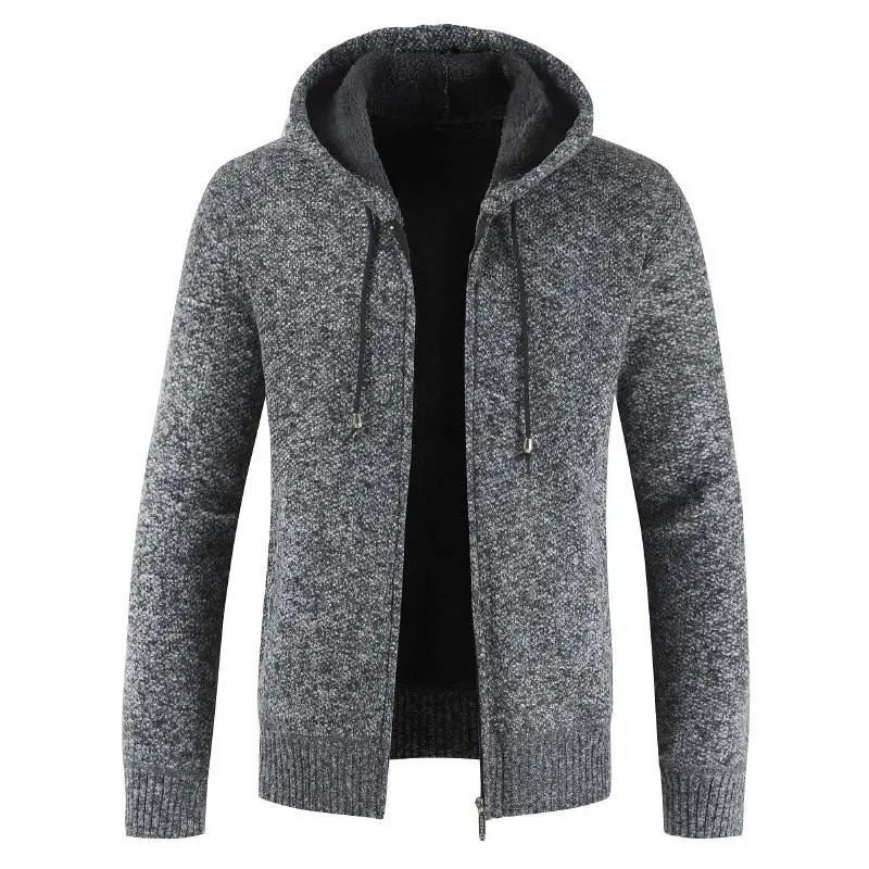 Плотный кардиган свитер мужской вязаный с длинным рукавом высококачественный