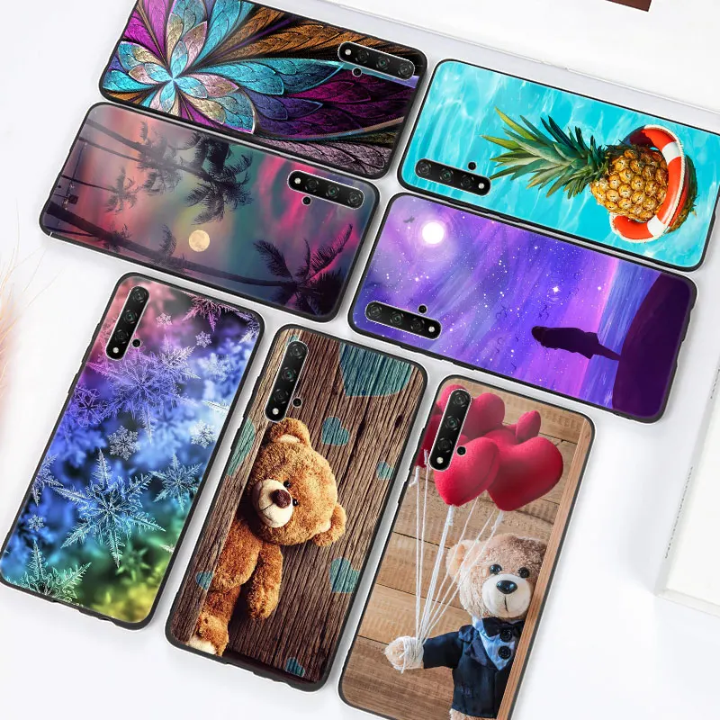 Чехол для Huawei Honor 10 Lite 20 20S 10i 20i Pro View глянцевый яркий мягкий силиконовый чехол