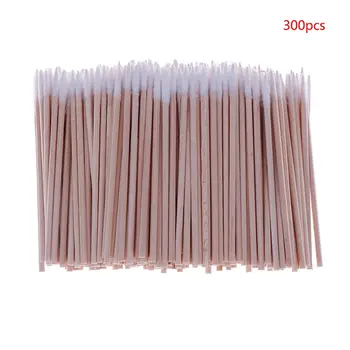 

300pcs Useful Wood Handle Cotton Swabs Mini Tip Head Cotton Swab Eyebrow Tattoo Makeup Color Nail Seam Dedicated Dirty Picking