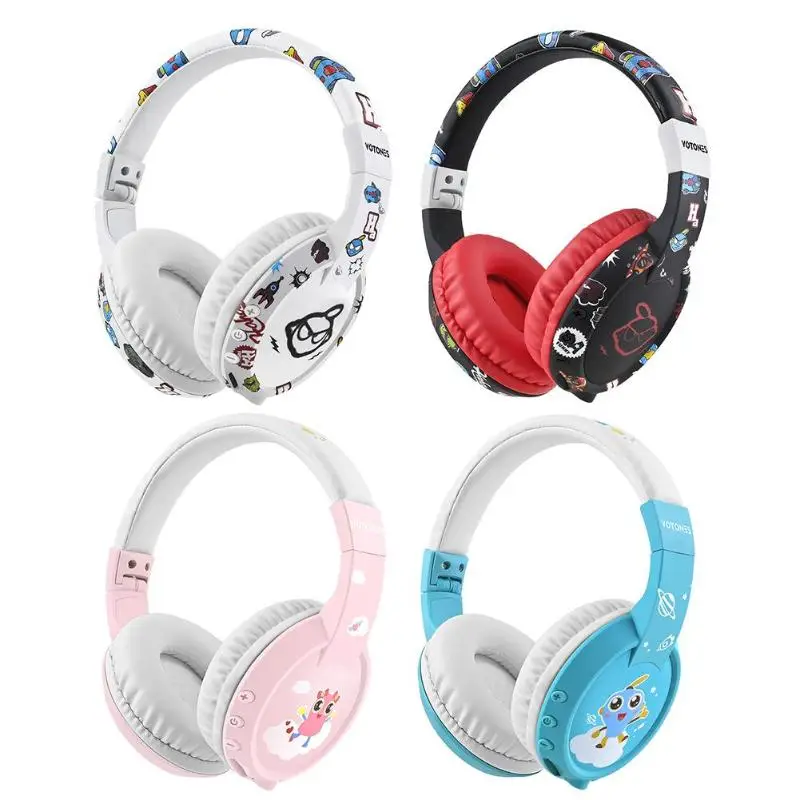 VT02 Bluetooth складная гарнитура для chilidren беспроводные двусторонние стерео наушники Мультяшные интеллектуальные звукопоглощающие наушники