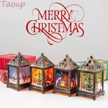 Taoup Vrolijk Kerst Led Verlichting Hangers Drop Ornamenten Kerst Tafel Decoratie Voor Thuis Xmas Kerstman Lichten Sneeuwpop Nieuwe