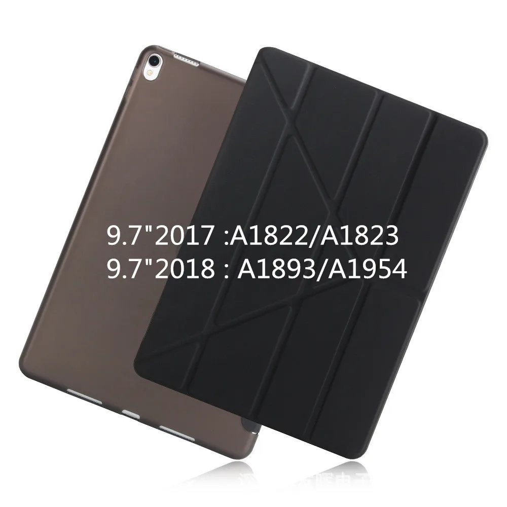 for2018black Ультратонкий чехол из ТПУ для iPad Air2, чехол, 9,7 дюйма, силиконовый мягкий чехол из искусственной кожи, умный чехол для iPad 6 поколения, чехол 580 - Цвет: for2018black