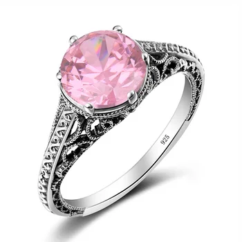 

Punk Rings for Women 2020 Silver 925 Jewelry Classic Pink Crystal Valentine Day Gifts Skull Ring Bijoux Diamond Rings for Women