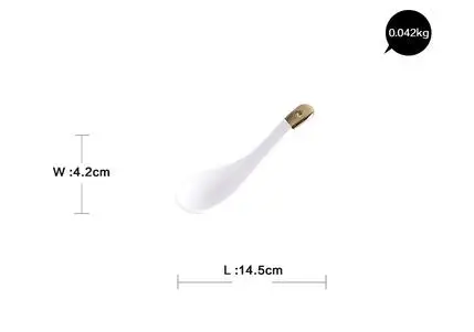 Spoon Европейский Стиль Золотая инкрустация черно-белая керамическая Бытовая рисовая чаша для супа, салата простая плоская тарелка для стейка посуда - Цвет: Spoon