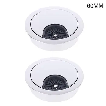 

2 Pcs Zinc Alloy Desk Wire Hole Cover Base Computer Grommet Cable Outlet Port