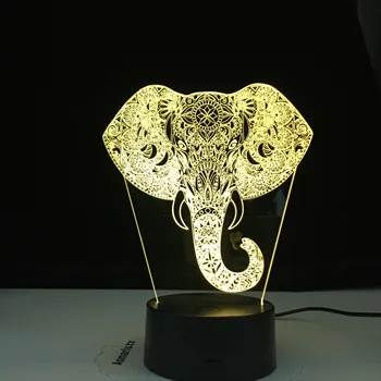 

3D Touch Elephant Night Light Colorful Changing LED Table Lamp Gift Living Room Bar Decor Lights Dropshipping
