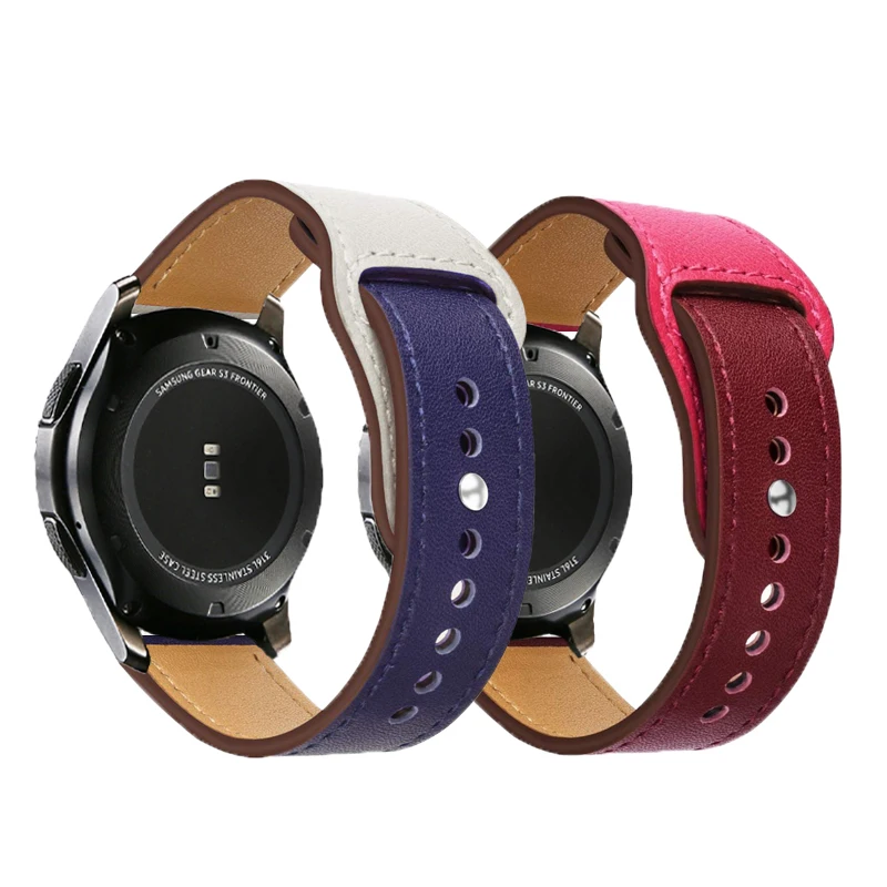 Итальянский кожаный ремешок для samsung Galaxy Watch 22 мм мягкий штырь Пряжка ремешок 42 мм 46 мм