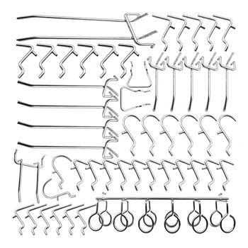 

NEW-50 Piece Pegboard Hooks Assortment with Metal Hooks Sets,Hook Metal Pegboard,Peg Locks for Organizing Tools