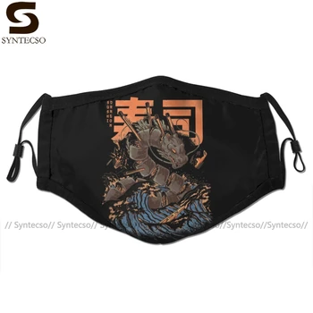 

Japanese Kanji Mouth Face Mask Great Sushi Dragon Facial Mask Fashion Cool with 2 Filters for Adult