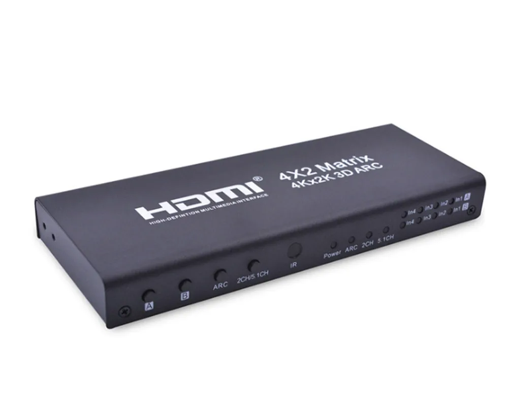 HDMI матрица 4X2 HDMI 4 в 2 выход 4K 2K HDMI 4*2 Коммутатор HDMI 1.4b