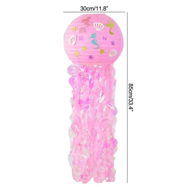 Mermaid Birthday Party Disposable Tableware Set Under The Sea Party Little Mermaid Girls 1st Birthday Decoration Shell Balloons 1pc pink lantern