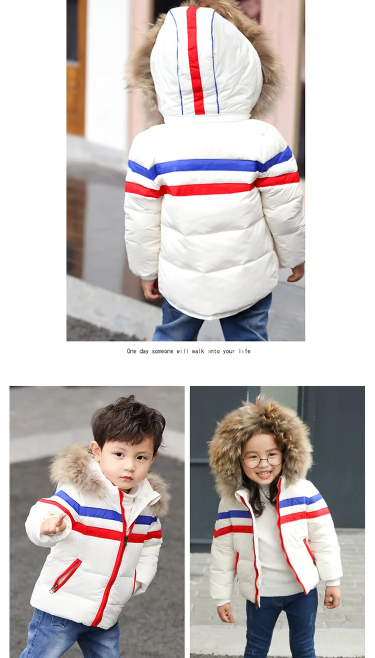 Коллекция 2019 года, Зимний Детский пуховик для девочек, белое пуховое теплое пальто для маленьких девочек верхняя одежда для мальчиков