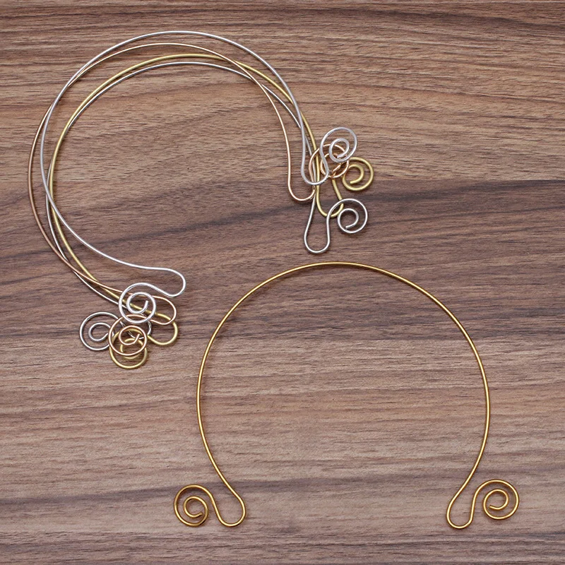 2pcs DIY Metal Collar Neckalce Circle Hang Hook Bride Base Setting Jewelry Making Components Wedding Necklace Jewelry DIY