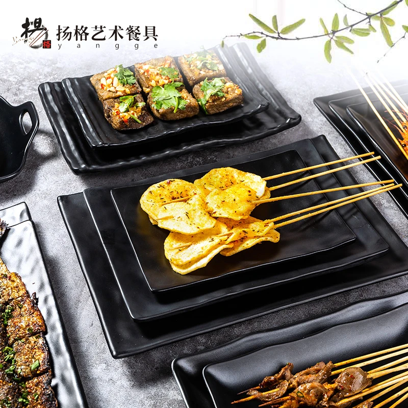 Sia Huat New Black Tableware Melamine Dinnerware Plate With Rectangular Shape Sushi Snack Dish Wholesale Japanese Restaurant Serving Plates Aliexpress