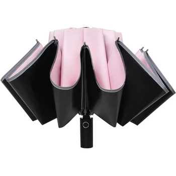 

High Quality 106cm Double Layer Dark Grid Umbrella Rain Women Men 3Folding 10Ribs Windproof Business Family Umbrella Sun Parasol