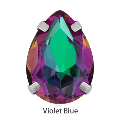 Violet Blue Топ K9 Стразы в форме капли стеклянные Стразы пришивные стразы с когтями для рукоделия Рождественская одежда украшение одежды - Цвет: Violet Blue