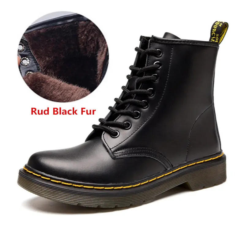 Suede Black Зимние ботинки на платформе; коллекция года; модные женские ботинки из натуральной кожи в стиле панк; женские ботильоны; зимние ботинки; Zapatos De Mujer - Цвет: Suede Black