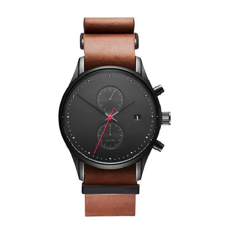 

Fashion Casual Men Watch Top Brand Luxury Leather Quartz Wristwatch Man Clock Chronograph Waterproof Sport Watches for Men