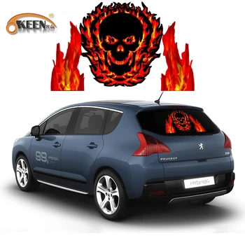 

50*30cm 40*30cm Car Sticker Music Rhythm LED Light Car Rhythm Flash Lamp Sound Activated Equalizer Fire Skull Car Styling