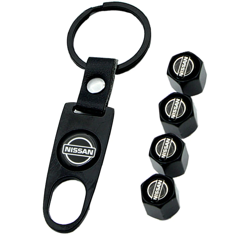 

Car Keychain Keyring for Nissans Nismo X-trail Almera Qashqai Tiida Teana Auto Accessories Wheel Tire Air Valve Core Caps Sleeve