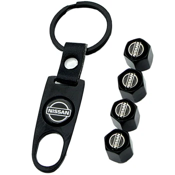 

Car Keychain Keyring for Nissans Nismo X-trail Almera Qashqai Tiida Teana Auto Accessories Wheel Tire Air Valve Core Caps Sleeve