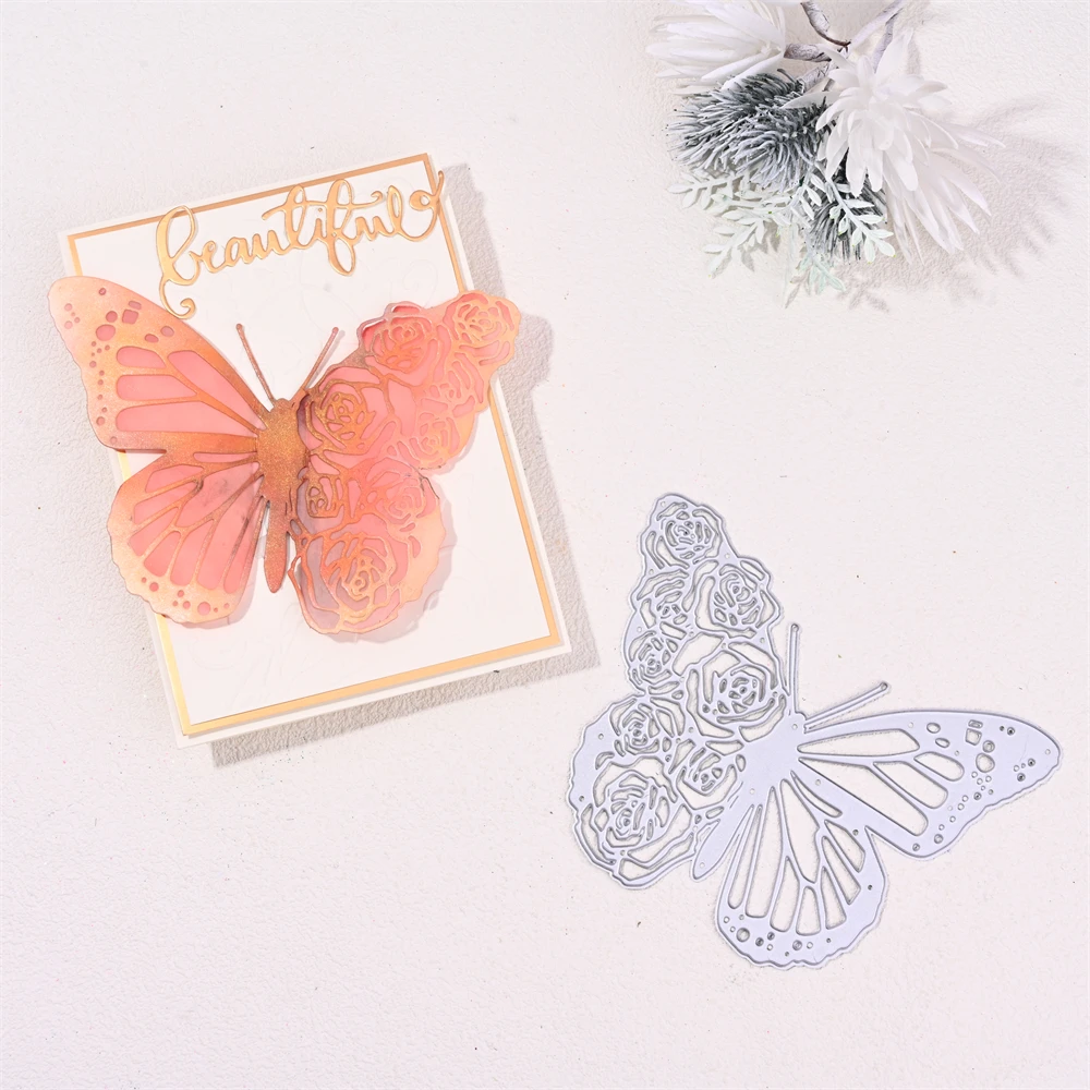 

InLoveArts розовая бабочка металлические Вырубные штампы цветок бабочка Скрапбукинг для свадебных открыток Сделай Сам тиснение ремесла трафареты