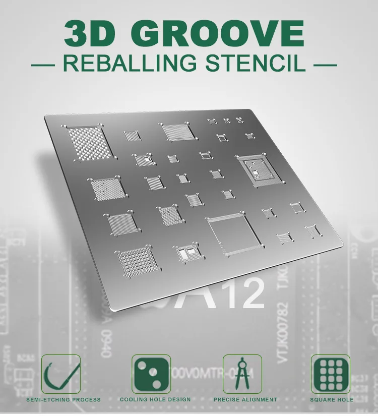 BEST High Quality 3D universal Stencils for Iphone tools XS Max XR Directly Heated A12 mobile phone BGA IC Reballing Stencil