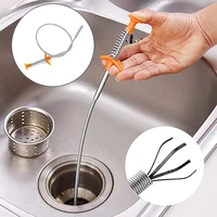 60cm Bathroom Hair Cleaner Bendable Drain Clog Dredge Tools Water Sink Cleaning Hook Sewer Dredging Spring Pipe Hair Remover 2