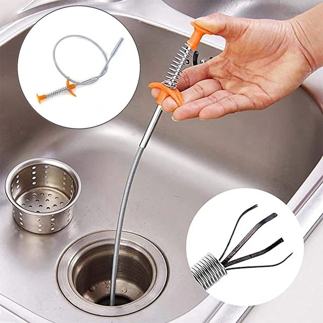 90cm Spring Pipe Dredging Tools, Drain Snake, Drain Cleaner Sticks Clog  Remover Cleaning Tools Household for Kitchen Sink - AliExpress