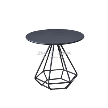 

Nordic Golden Coffee Table Wrought Iron Round Table Simple Modern Tea Table Side Table Table Living Room Reception Table