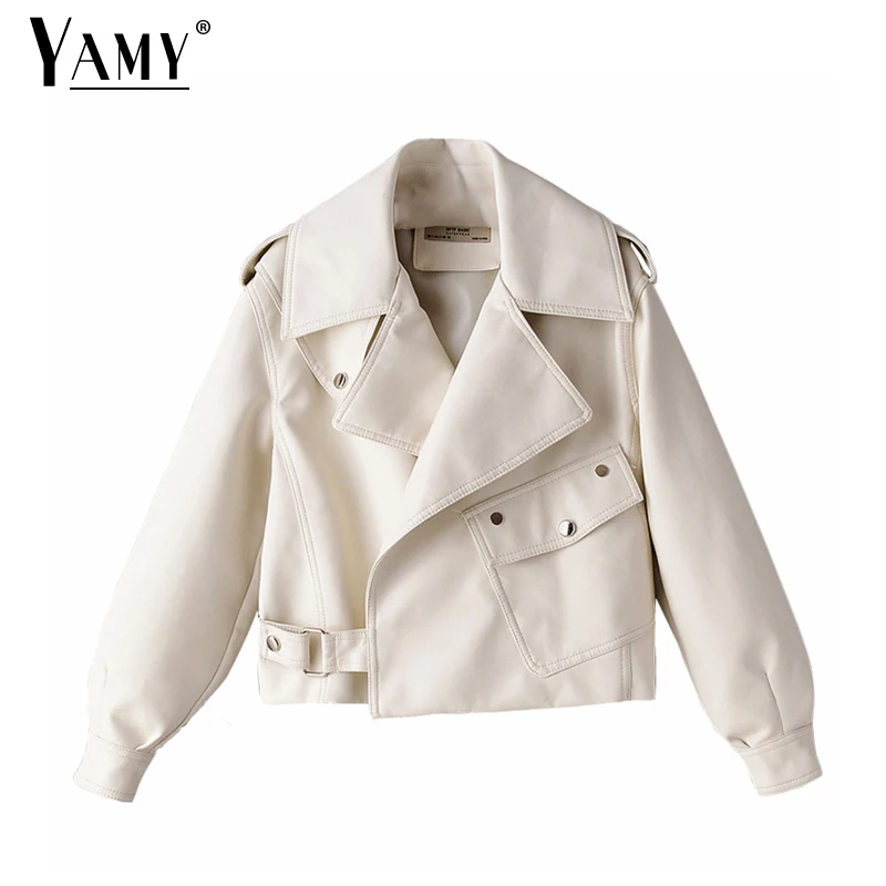 Женская короткая мотоциклетная куртка из искусственной кожи красная Черная