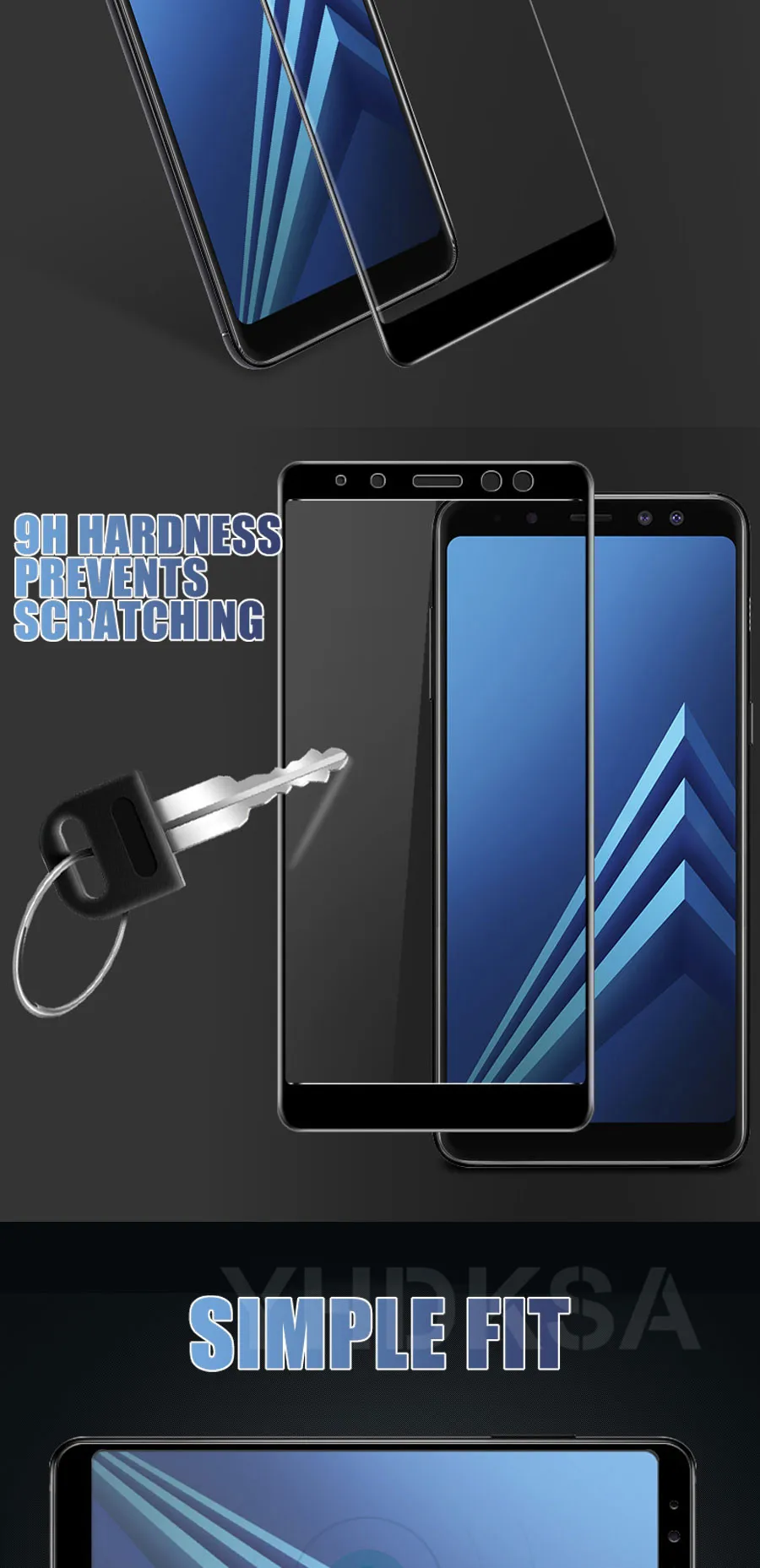 9D закаленное Стекло полное покрытие для Samsung Galaxy A3 A5 A7 A6 A8 плюс A9 защитный Стекло Экран защитная пленка