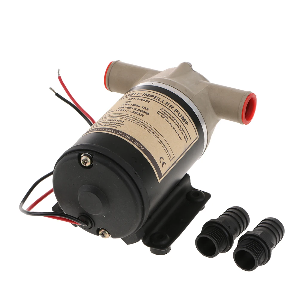 Electric Self-priming Flushing Pump , Deck Wash Engine Cooling Flexible Impeller ,Water Transfer,12 V