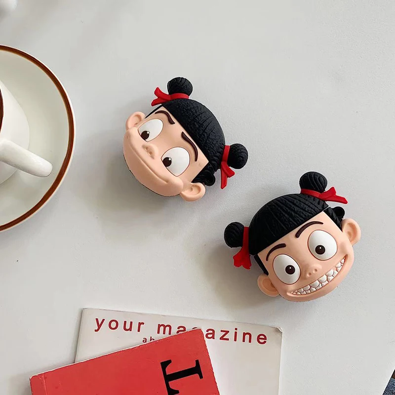 Дизайнерский V Nezha чехол для airpod милый мальчик Китай аниме для airpods чехол 3D для apple bluetooth наушники аксессуар силиконовый чехол