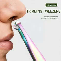 Nose Hair Trimming Tweezers Nose Trimmer Tweezer Round Nose Removal Trimming Nose Steel Removal Hair Perfect Hair Tweezers U3T4