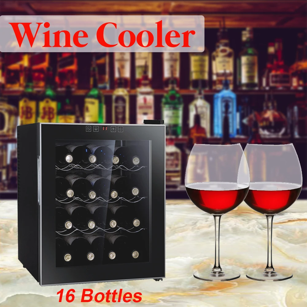 #Special Offers Professional 8/12/16 Bottles Thermostatic Wine Cabinet Wine Cooler Refrigerator Air-tight Beer Drink For Commercial/Household