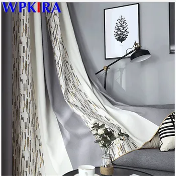 

Geometric Blackout Curtains For Bedroom Living Room Children Room Elegant Thick Patchwork Window Curtains Drape Panel W-AD465#30