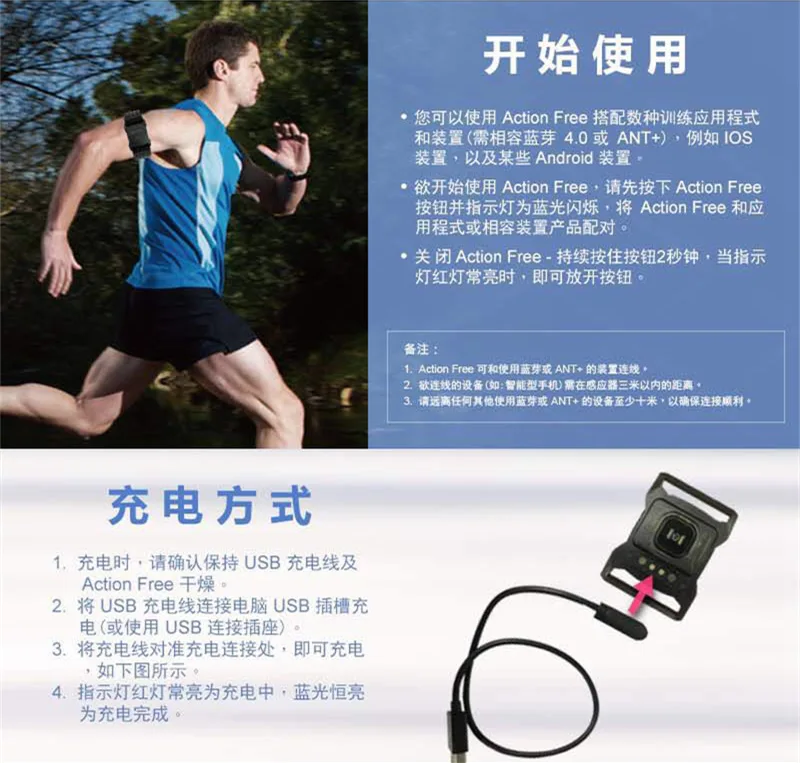 Bluetooth пульсометр ANT+ пульсометр, оптоэлектронный пульсометр, двойной режим, пульсометр, нарукавник, фитнес Ru