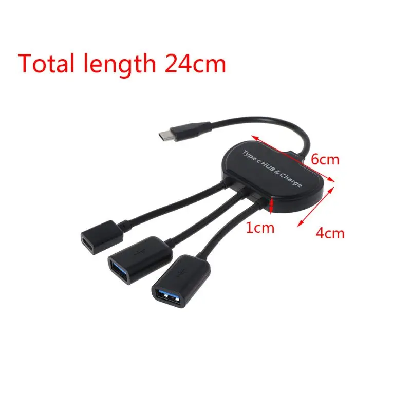 Кабель type-C 3 в 1 USB C OTG кабель хоста ремень для втулки адаптер разветвитель