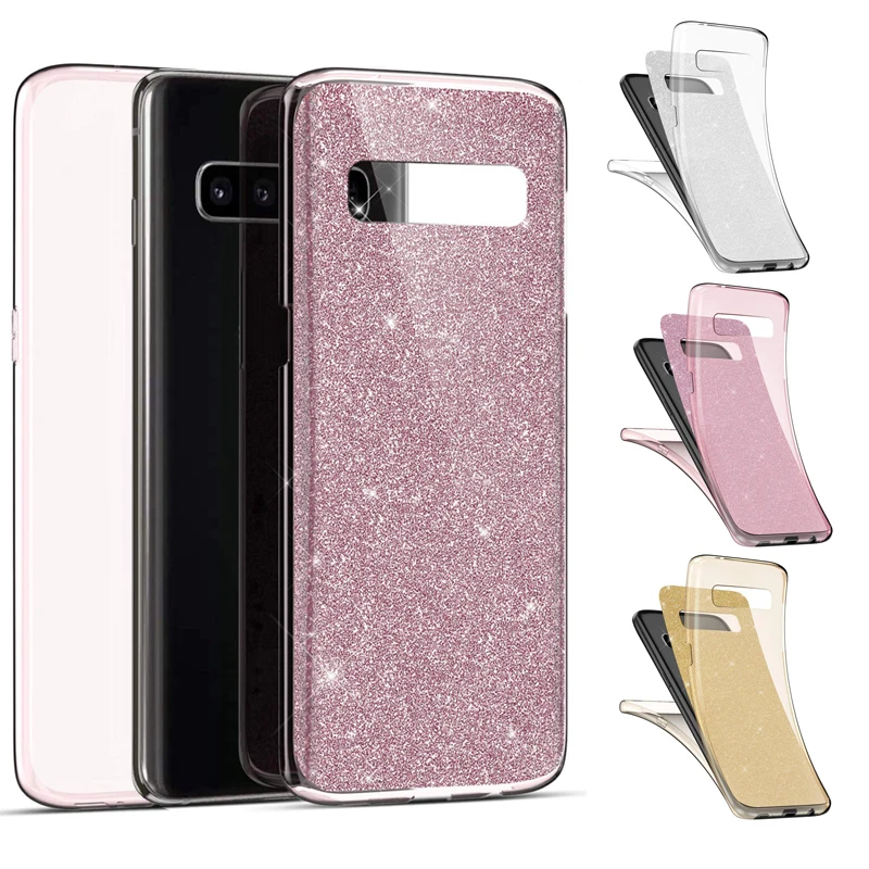 Силиконовый чехол с блестками для Samsung Galaxy S20 S8 S9 S10 Plus S7 A5 A3 J5 J7 360 A6 A8 A7 A9 2017 полной