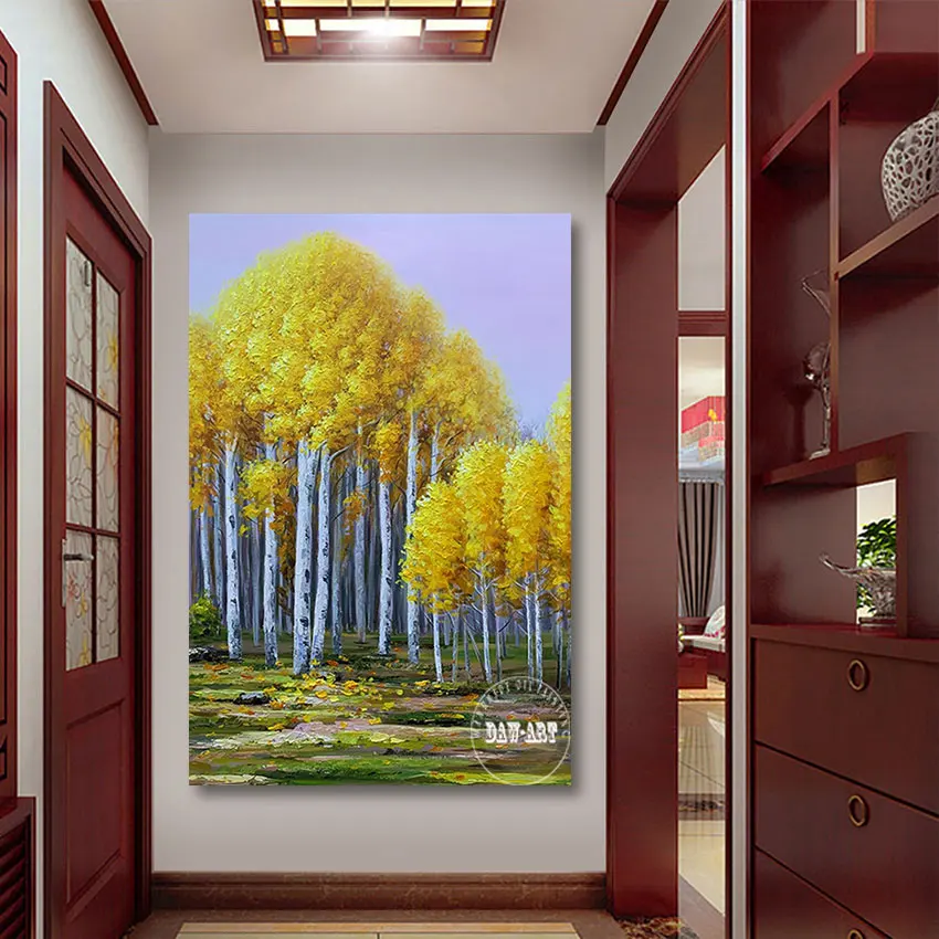 

100% Handmade Trees Abstract Oil Painting Wall Contemporary Kindergarten Art Picture Canvas Artwork For Bedroom Unframed