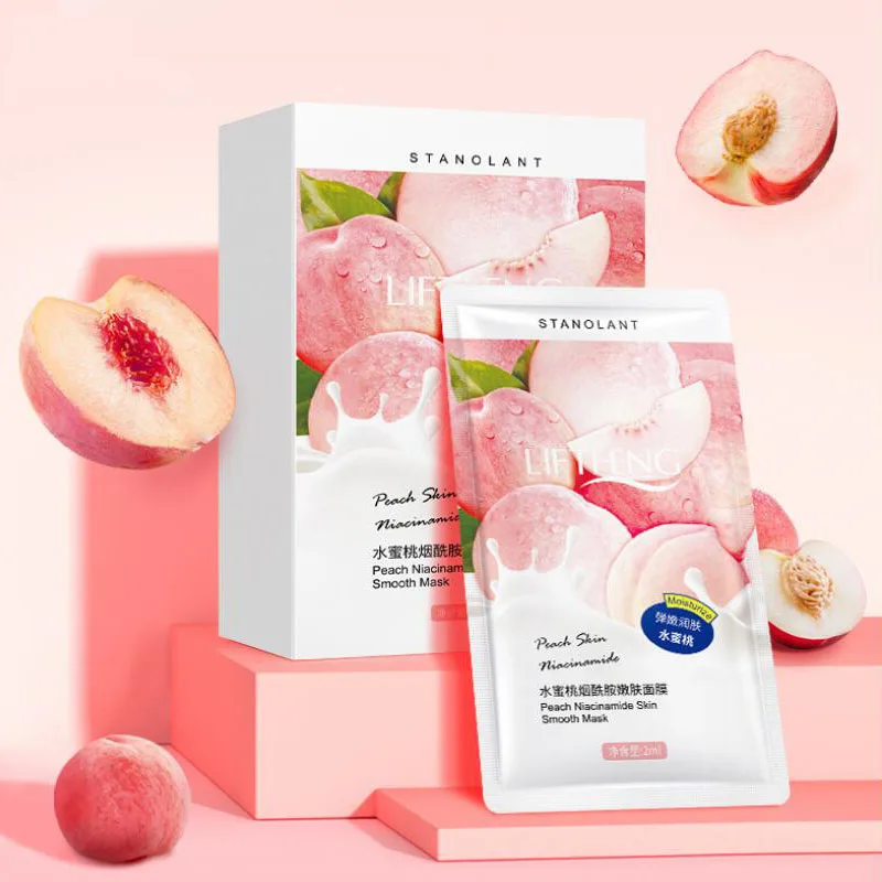 Hot Item Peach Niacinamide Facial-Mask Skin Shrink-Pore Moisturizing Brighten And 30pcs/Lot Brushing bWwnMGaXjLO