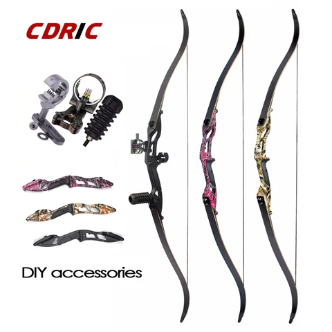 Tiro com Arco com Faça Acessórios para Caça ao ar Arco Recurvo Polegadas Americano Dividir Caça Você Mesmo Livre Uso Iniciante 30-50lbs 56
