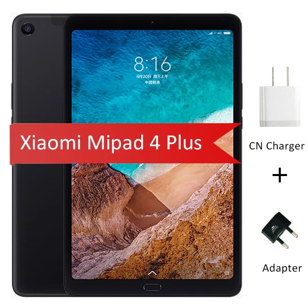 mipad 4 plus black Планшет Xiaomi mi Pad 4 mi Pad 4 Plus, Wi-Fi, LTE, 8 дюймов, 10,1 дюймов, Snapdragon 660, 6000 мАч, аккумулятор, 16:10, 13,0 МП+ 5,0 МП, планшеты на Android - Комплект: mipad 4 plus black