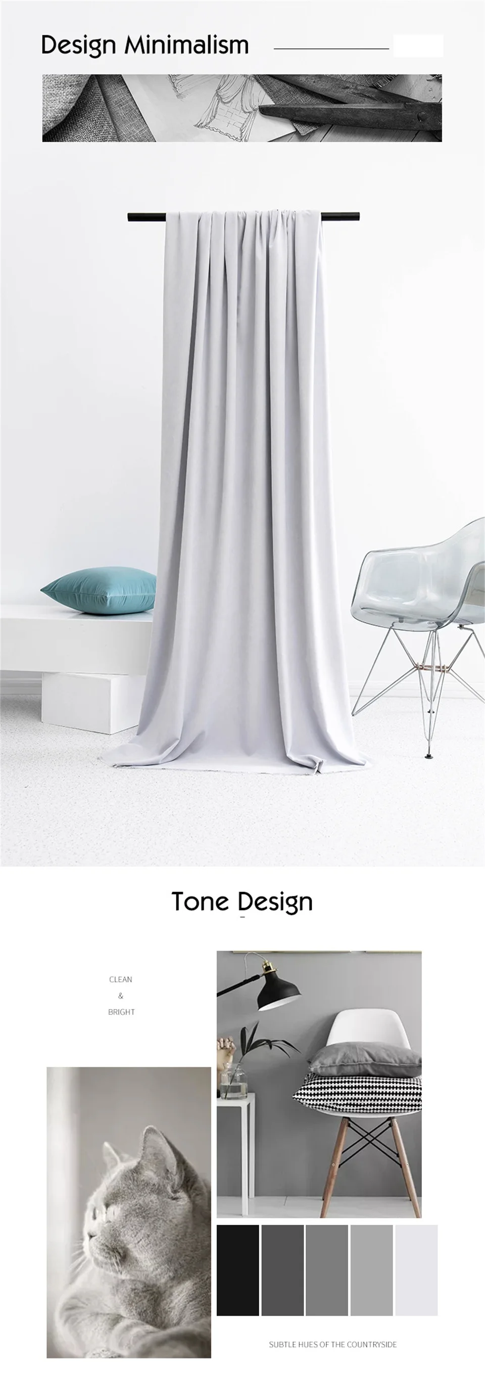 NORNE Modern Super Soft Luxury Velvet Solid Living Room Darkening Curtain for Bedroom Insulating Windows Panel Drapes Blinds