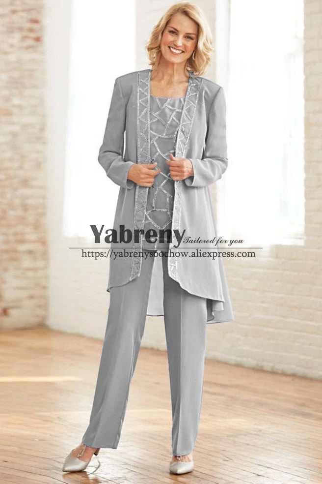 silver pantsuit plus size