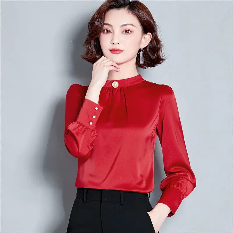 

2020 Spring Women Blouse Korean Long Sleeve Womens Tops And Blouses Vintage Women Shirts fashion Tops Plus Size
