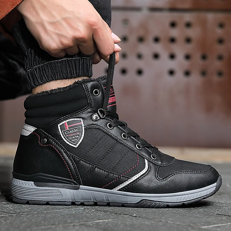 Outdoor Mountain Climbing Athletic Shoes MEN'S SHOES Anti-slip Hiking Shoes Hight-top plus Velvet Shoes COUPLE'S Travel Sho